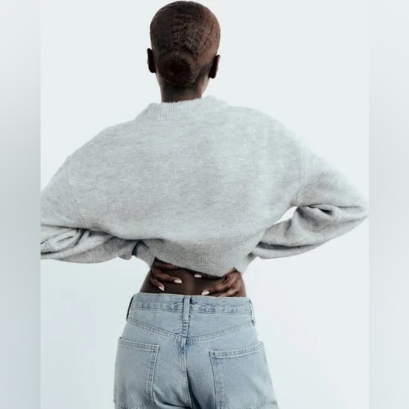 NWT CROPPED KNIT ZARA SWEATER - Picture 4 of 7